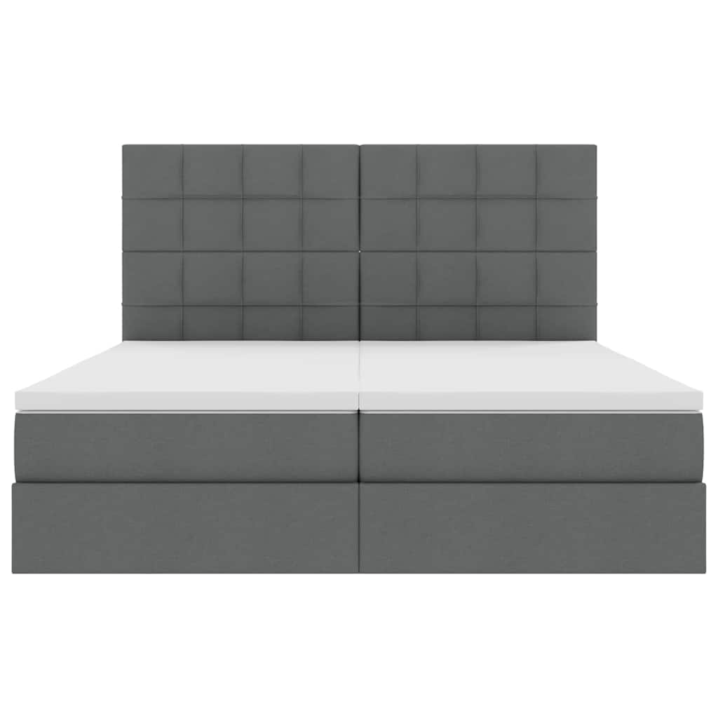 Letto con Contenitore Grigio Scuro 200 x 200 cm Tessuto | homemem39