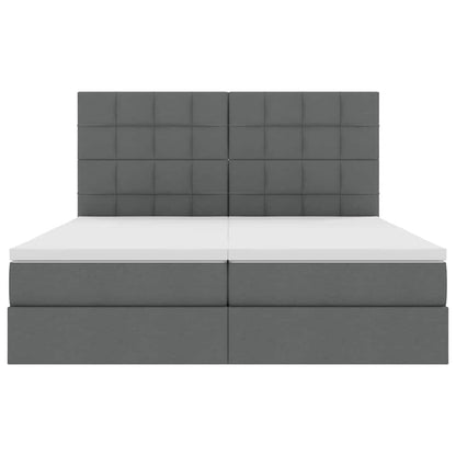 Letto con Contenitore Grigio Scuro 200 x 200 cm Tessuto | homemem39