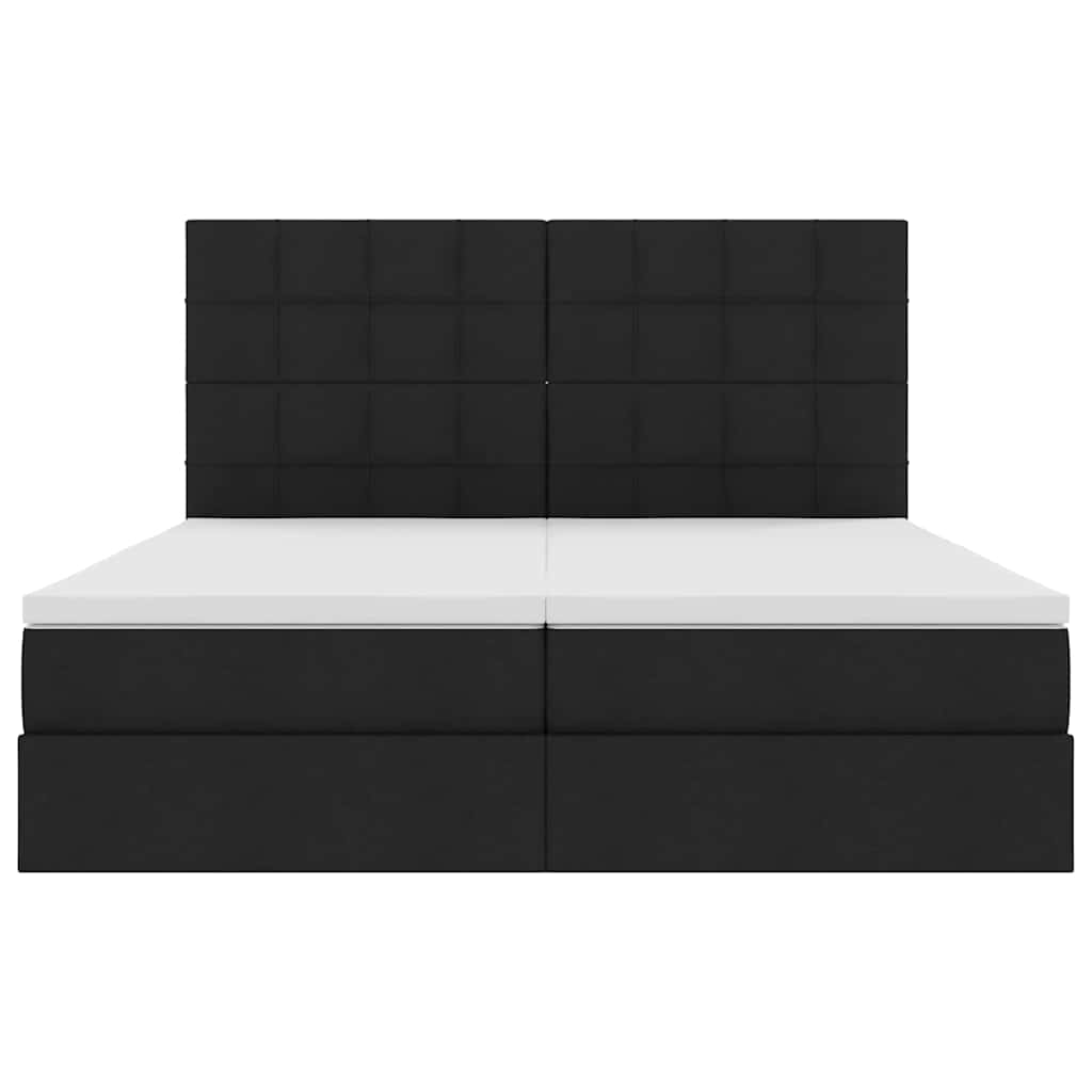 Letto con Contenitore con testiera Nero 200 x 200 cm Tessuto | homemem39
