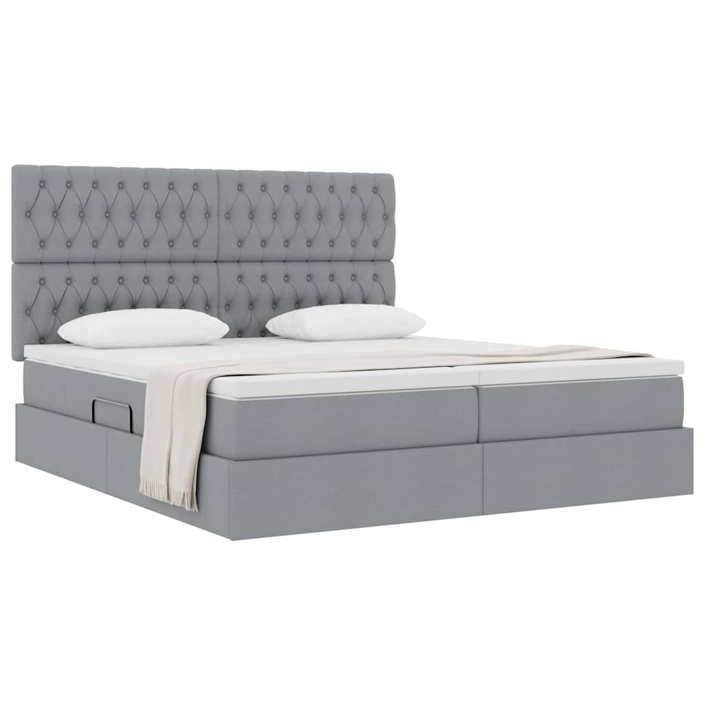 Letto con Contenitore Grigio Chiaro 180 x 200 cm Tessuto | homemem39
