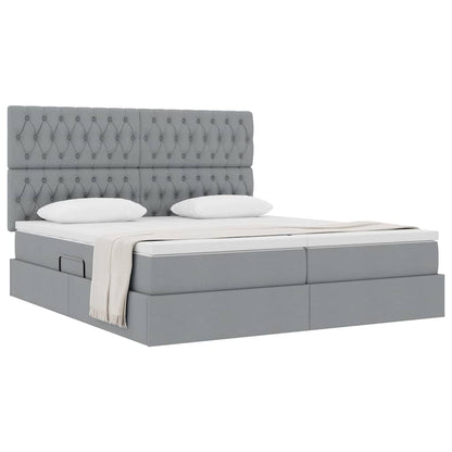 Letto con Contenitore Grigio Chiaro 180 x 200 cm Tessuto | homemem39
