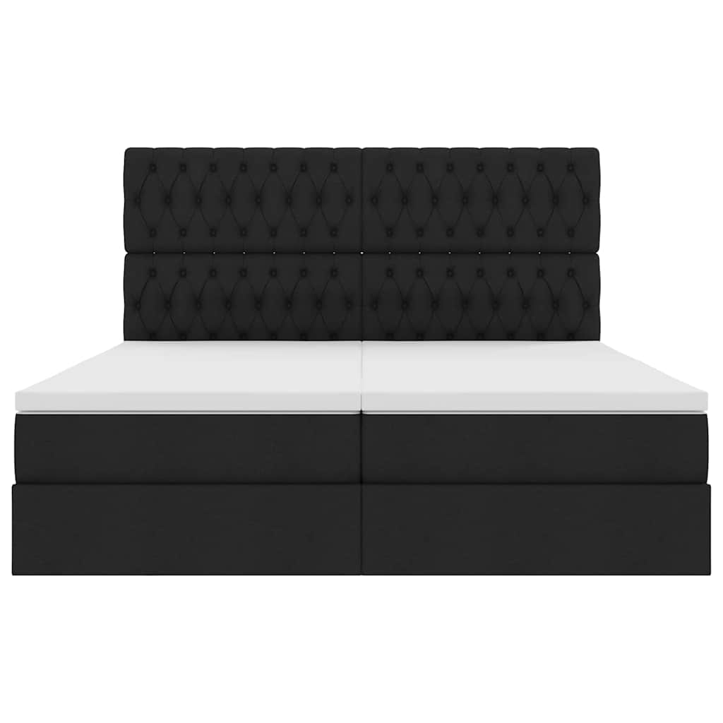 Letto con Contenitore con testiera Nero 180 x 200 cm Tessuto | homemem39