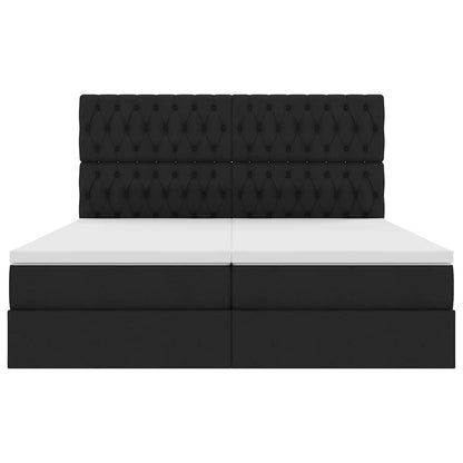Letto con Contenitore con testiera Nero 180 x 200 cm Tessuto | homemem39