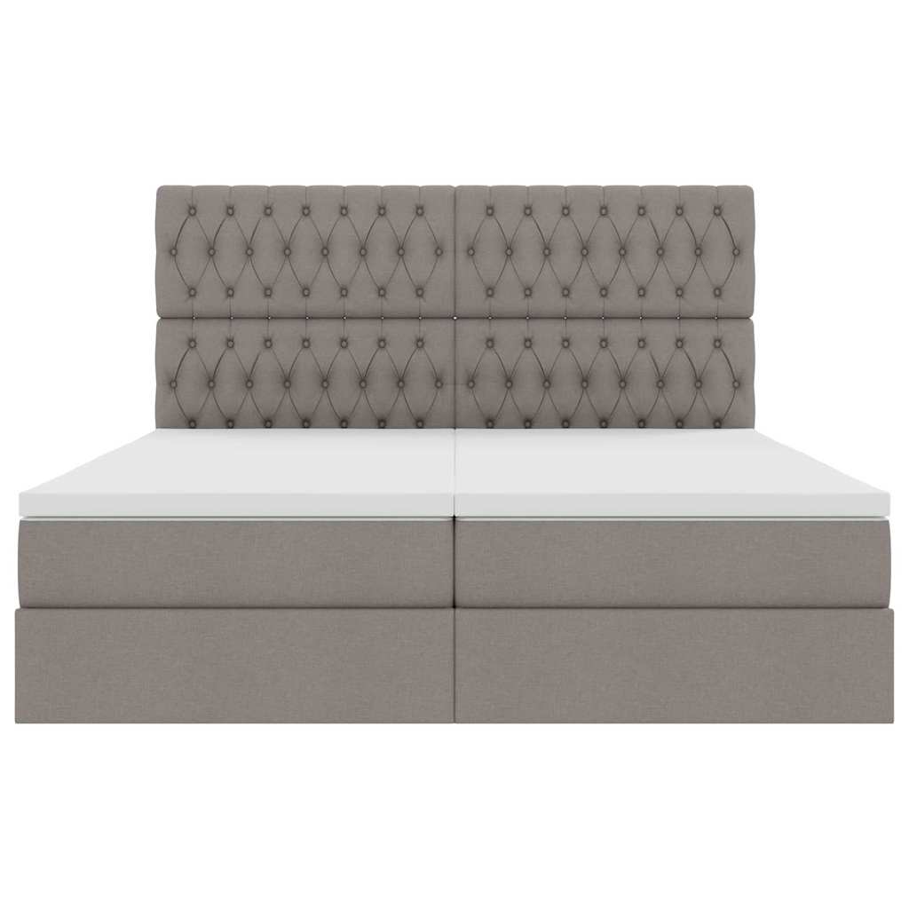 Letto con Contenitore con testiera Tortora 180 x 200 cm Tessuto | homemem39