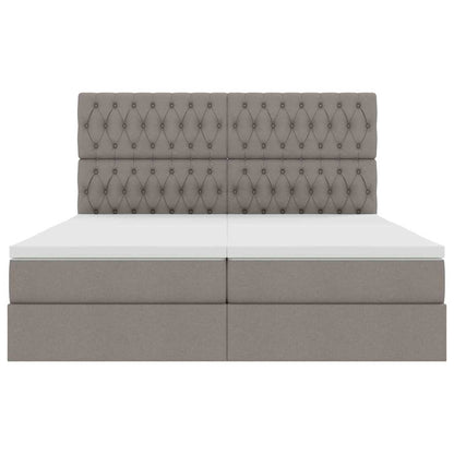 Letto con Contenitore con testiera Tortora 180 x 200 cm Tessuto | homemem39