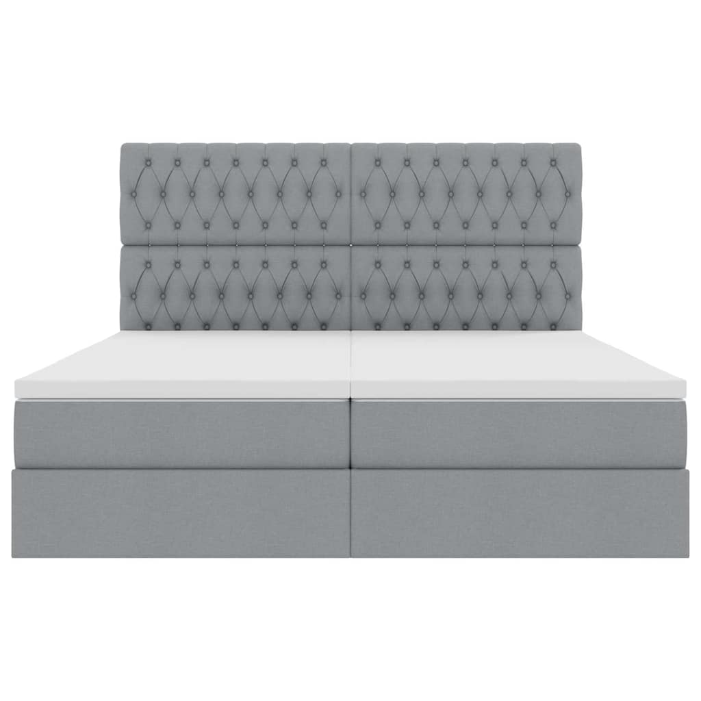 Letto con Contenitore Grigio Chiaro 200 x 200 cm Tessuto | homemem39