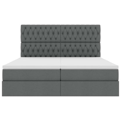 Letto con Contenitore Grigio Scuro 200 x 200 cm Tessuto | homemem39