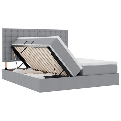 Letto con Contenitore Grigio Chiaro 180 x 200 cm Tessuto | homemem39