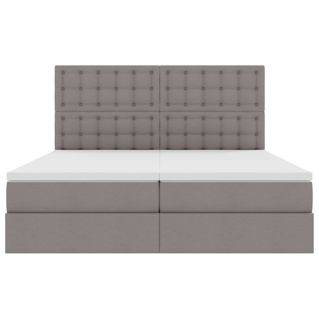 Letto con Contenitore con testiera Tortora 180 x 200 cm Tessuto | homemem39