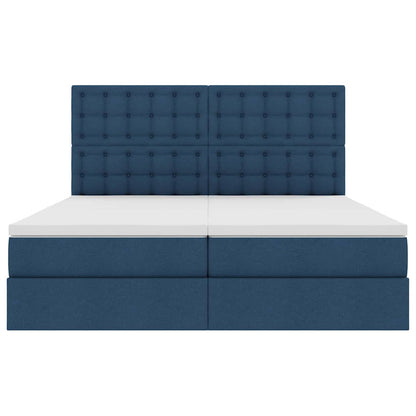 Letto con Contenitore con testiera Blu 180 x 200 cm Tessuto | homemem39