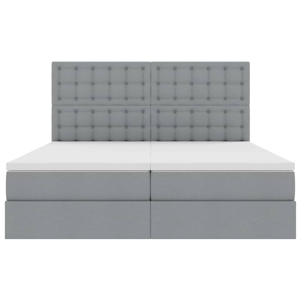 Letto con Contenitore Grigio Chiaro 200 x 200 cm Tessuto | homemem39
