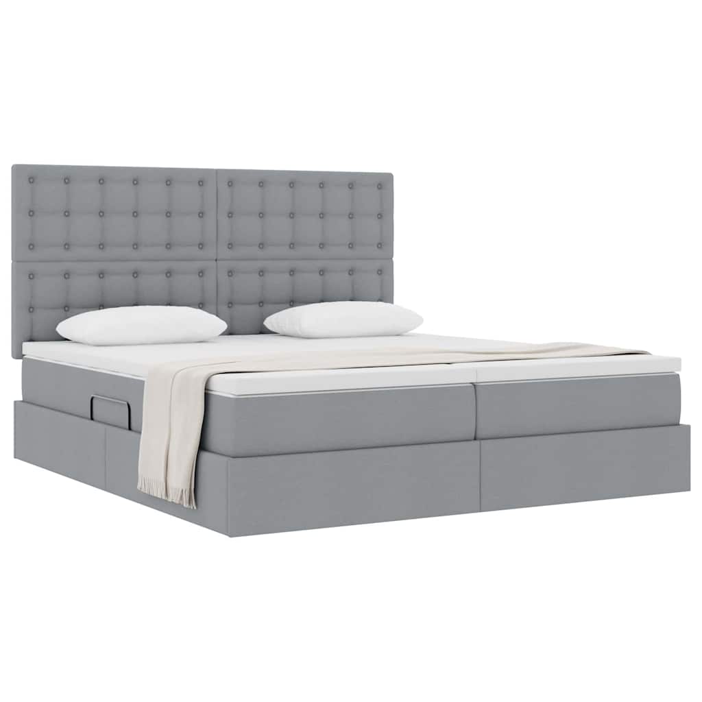 Letto con Contenitore Grigio Chiaro 200 x 200 cm Tessuto | homemem39