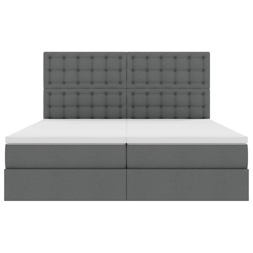 Letto con Contenitore Grigio Scuro 200 x 200 cm Tessuto | homemem39
