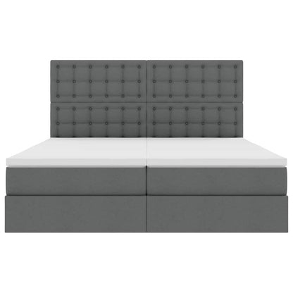Letto con Contenitore Grigio Scuro 200 x 200 cm Tessuto | homemem39
