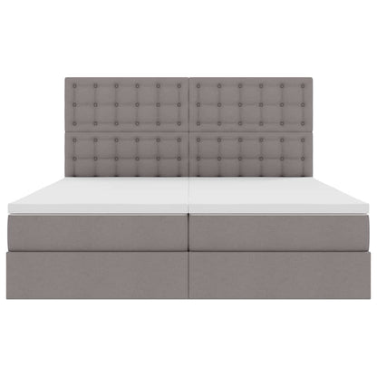 Letto con Contenitore con testiera Tortora 200 x 200 cm Tessuto | homemem39