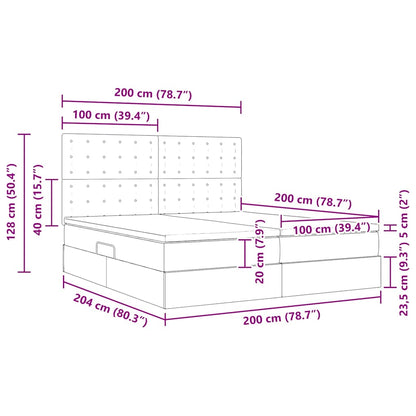 Letto con Contenitore con testiera Blu 200 x 200 cm Tessuto | homemem39