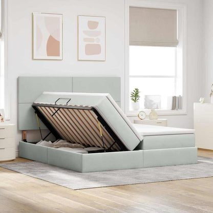 Letto con Contenitore Grigio chiaro 180 x 200 cm Velluto | homemem39
