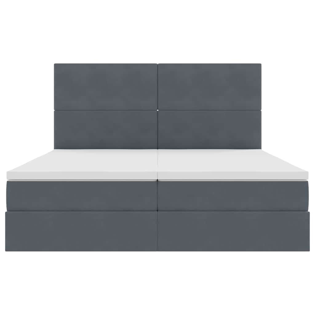 Letto con Contenitore Grigio scuro 180 x 200 cm Velluto | homemem39