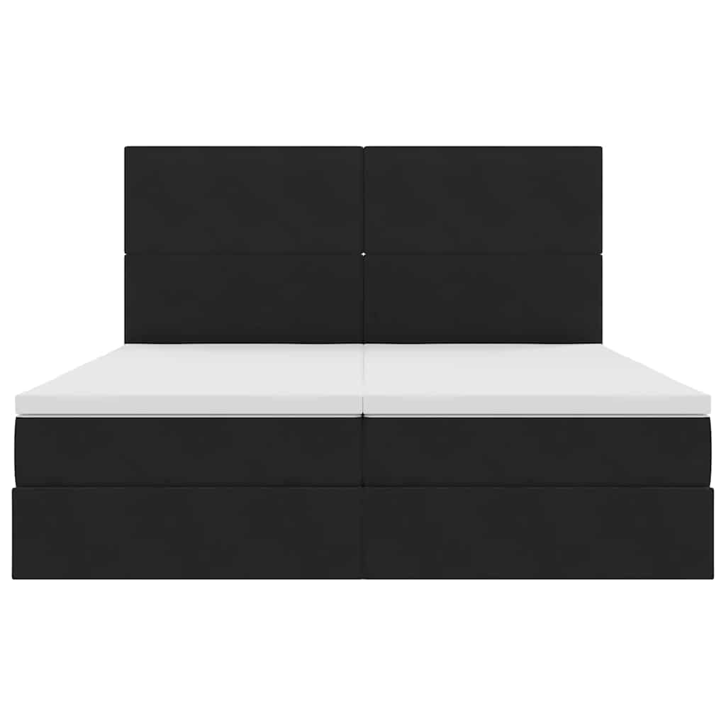 Letto con Contenitore con testiera Nero 180 x 200 cm Velluto | homemem39