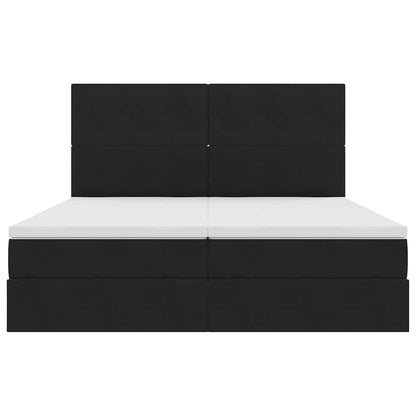Letto con Contenitore con testiera Nero 180 x 200 cm Velluto | homemem39