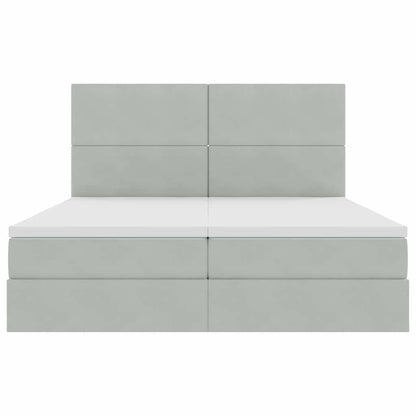 Letto con Contenitore Grigio chiaro 200 x 200 cm Velluto | homemem39