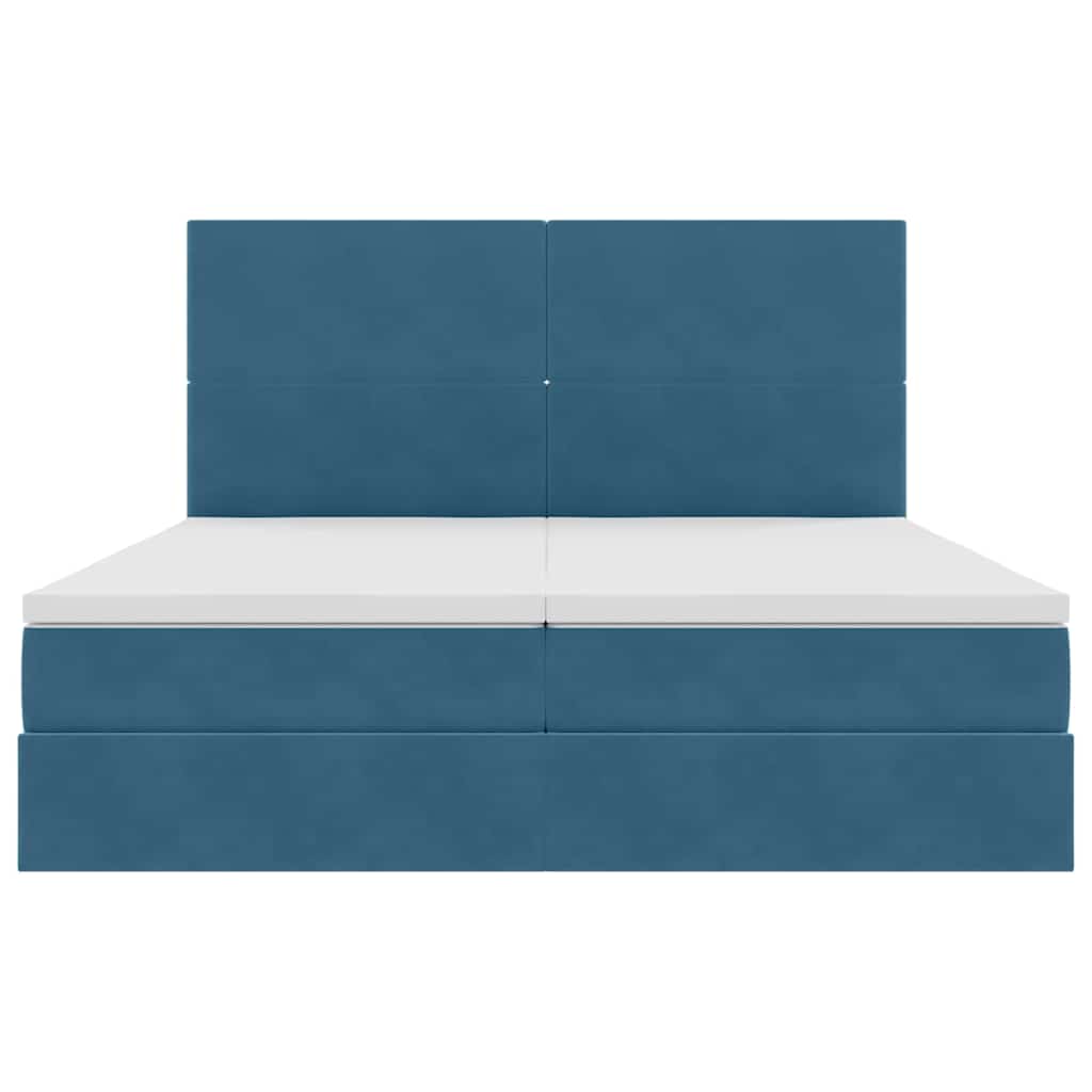 Letto con Contenitore Blu Scuro 200 x 200 cm Velluto | homemem39