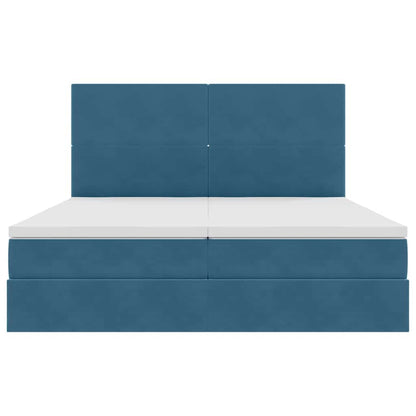 Letto con Contenitore Blu Scuro 200 x 200 cm Velluto | homemem39