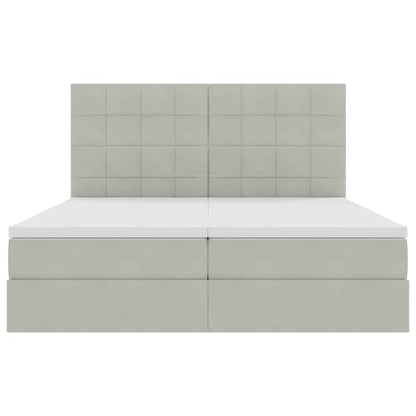 Letto con Contenitore Grigio chiaro 180 x 200 cm Velluto | homemem39