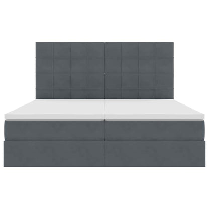 Letto con Contenitore Grigio scuro 180 x 200 cm Velluto | homemem39