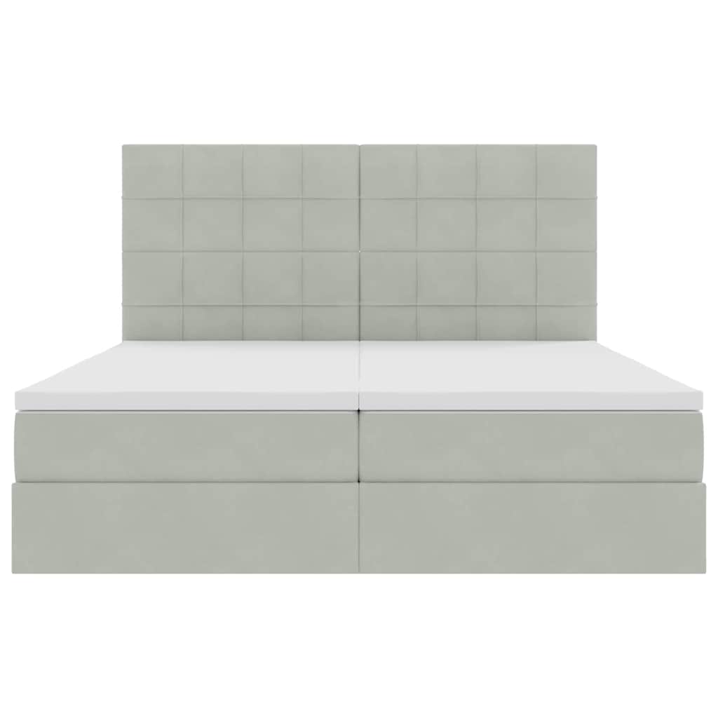 Letto con Contenitore Grigio chiaro 200 x 200 cm Velluto | homemem39