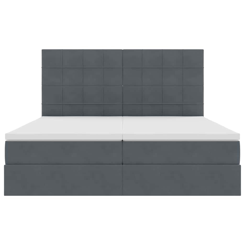 Letto con Contenitore Grigio scuro 200 x 200 cm Velluto | homemem39