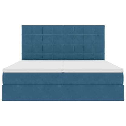 Letto con Contenitore Blu Scuro 200 x 200 cm Velluto | homemem39