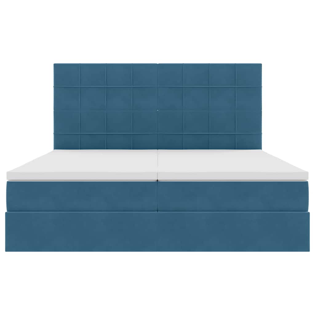 Letto con Contenitore Blu Scuro 200 x 200 cm Velluto | homemem39