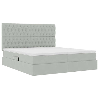 Letto con Contenitore Grigio chiaro 180 x 200 cm Velluto | homemem39