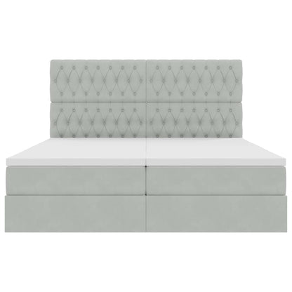 Letto con Contenitore Grigio chiaro 180 x 200 cm Velluto | homemem39