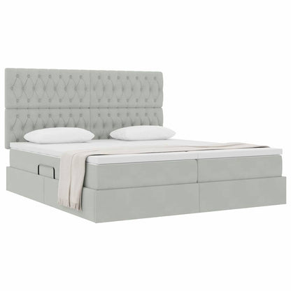 Letto con Contenitore Grigio chiaro 180 x 200 cm Velluto | homemem39