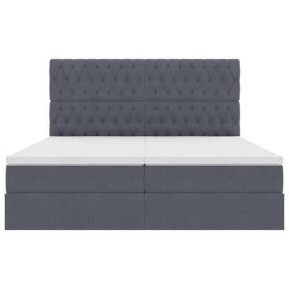 Letto con Contenitore Grigio scuro 180 x 200 cm Velluto | homemem39