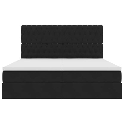 Letto con Contenitore con testiera Nero 180 x 200 cm Velluto | homemem39