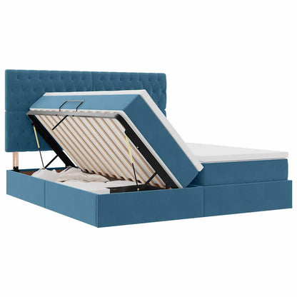 Letto con Contenitore Blu Scuro 180 x 200 cm Velluto | homemem39