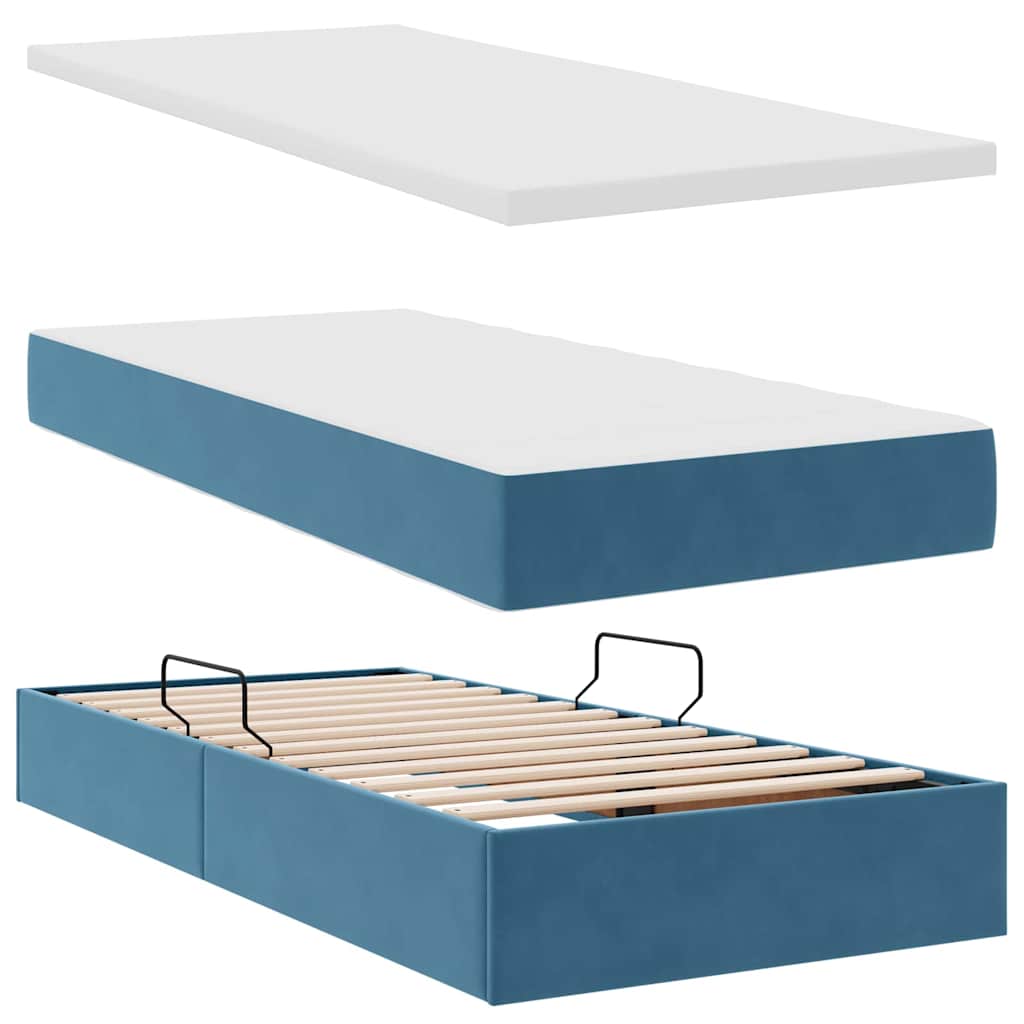 Letto con Contenitore Blu Scuro 180 x 200 cm Velluto | homemem39