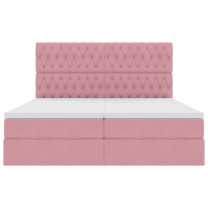 Letto con Contenitore con testiera Rosa 180 x 200 cm Velluto | homemem39