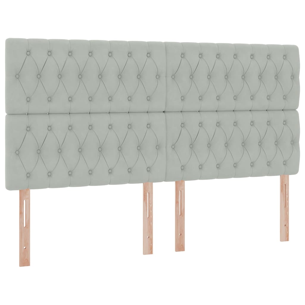 Letto con Contenitore Grigio chiaro 200 x 200 cm Velluto | homemem39