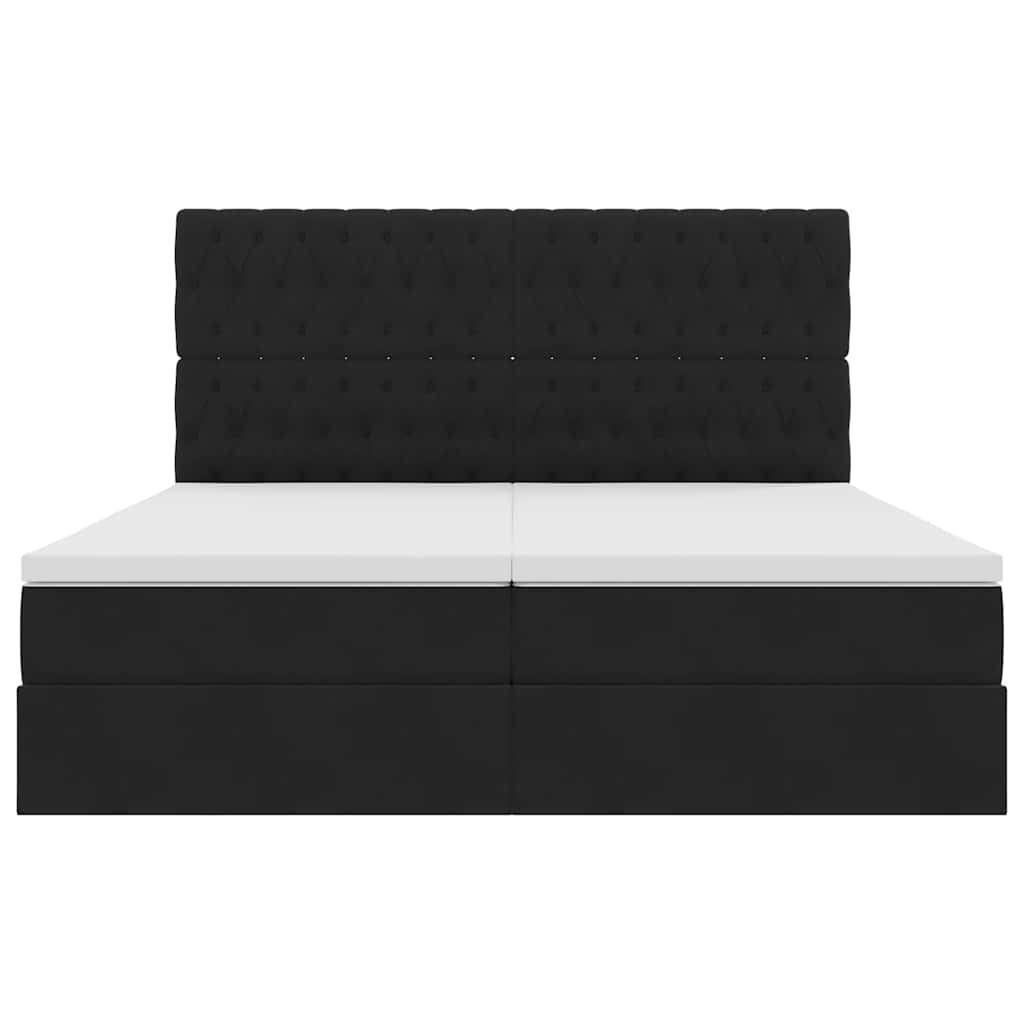 Letto con Contenitore con testiera Nero 200 x 200 cm Velluto | homemem39