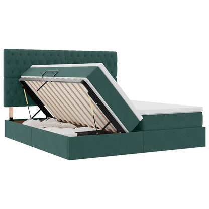 Letto con Contenitore Verde Scuro 200 x 200 cm Velluto | homemem39