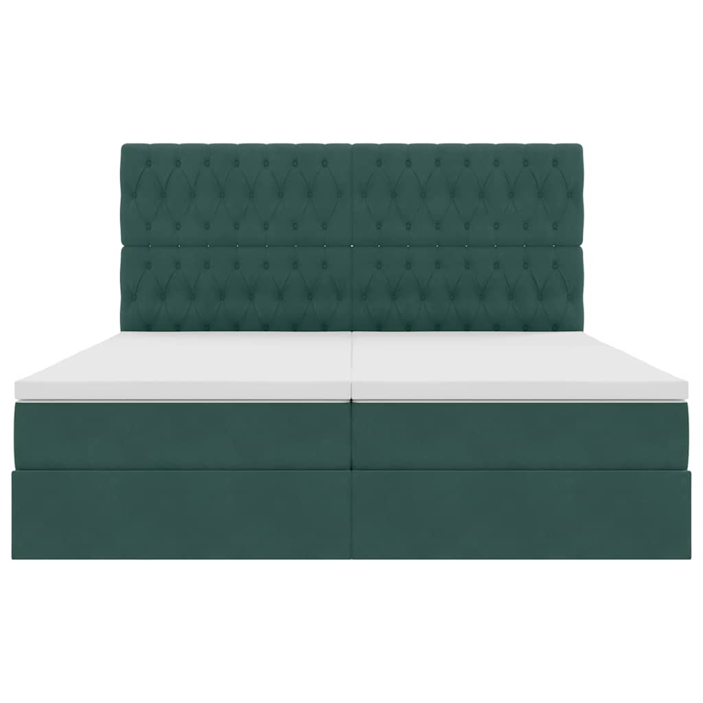 Letto con Contenitore Verde Scuro 200 x 200 cm Velluto | homemem39