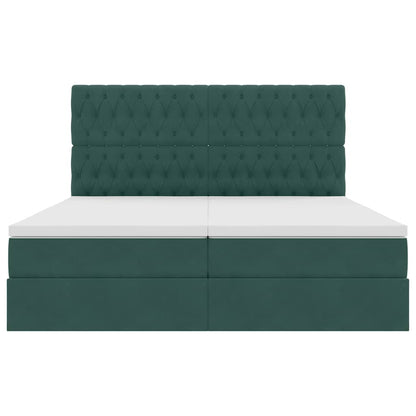 Letto con Contenitore Verde Scuro 200 x 200 cm Velluto | homemem39