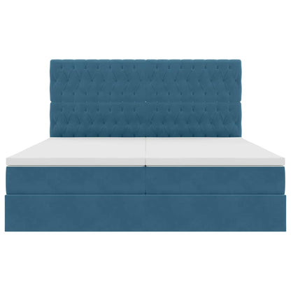 Letto con Contenitore Blu Scuro 200 x 200 cm Velluto | homemem39