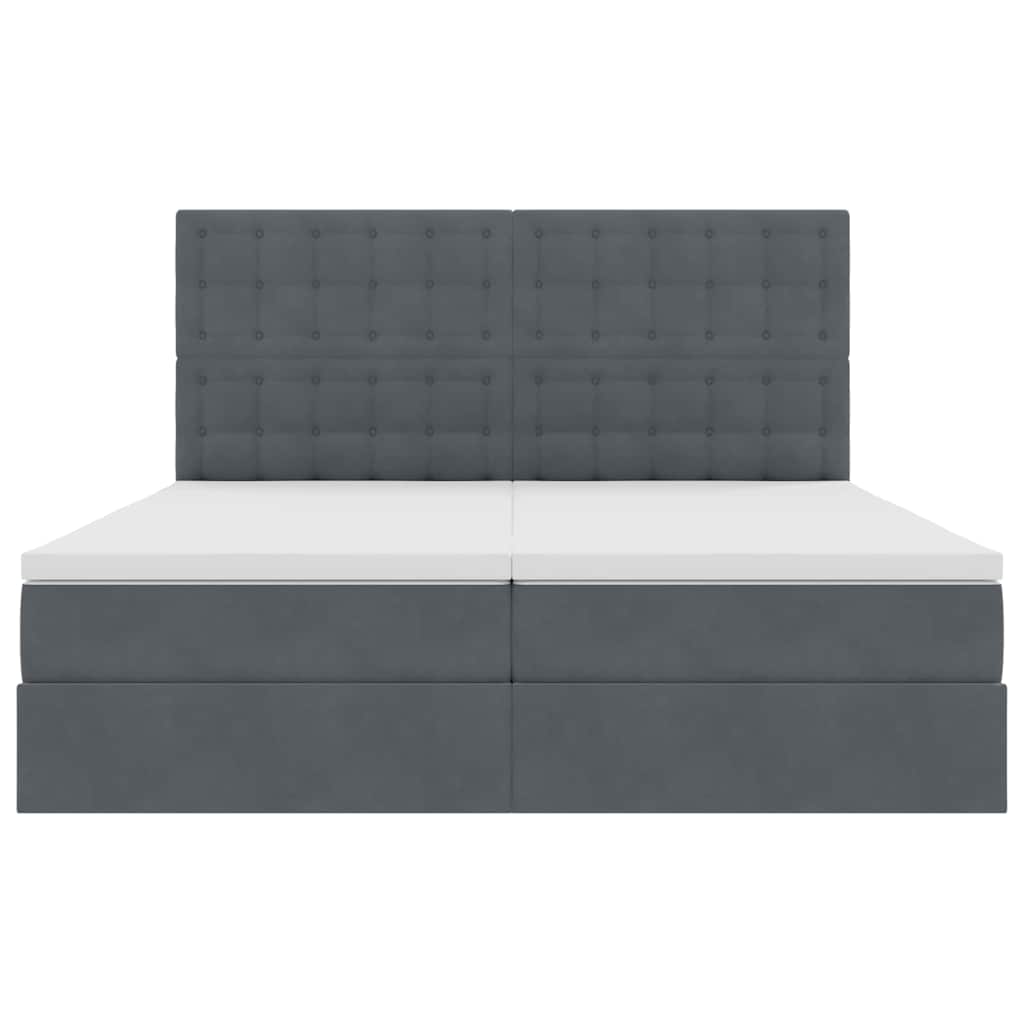 Letto con Contenitore Grigio scuro 180 x 200 cm Velluto | homemem39