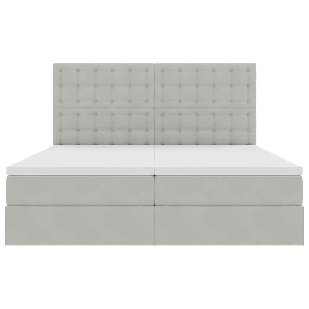 Letto con Contenitore Grigio chiaro 200 x 200 cm Velluto | homemem39