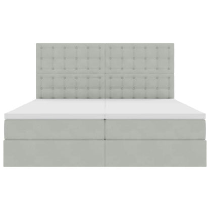 Letto con Contenitore Grigio chiaro 200 x 200 cm Velluto | homemem39